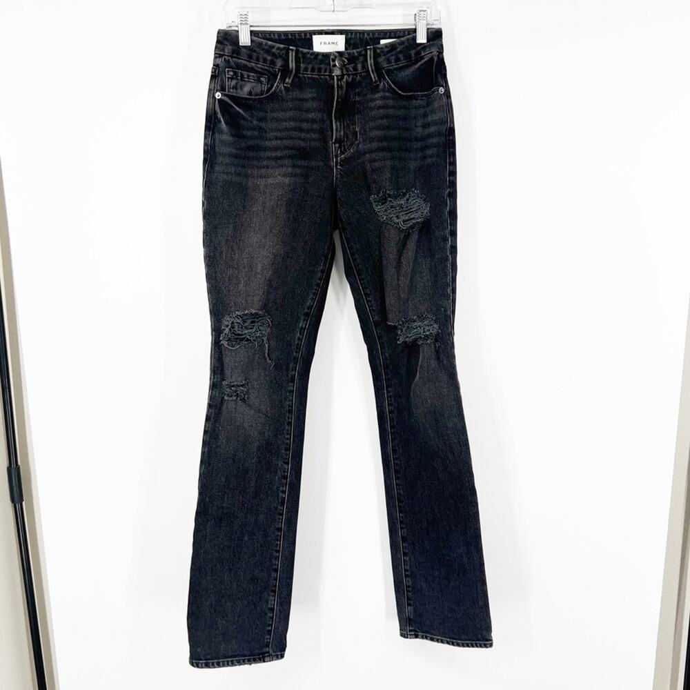 Frame Le Mini Boot Cut Jeans in Pepperdine Slash